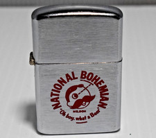 NATIONAL BOHEMIAN MR. BOH STAINLESS STEEL LIGHTER FLIP TOP JAPAN BEER DEALER PUB picture