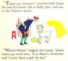 1968 MARY'S LITTLE LAMB DOLLIE TINGLE  ORIGINAL drawing art BOOK PAINTING kids picture