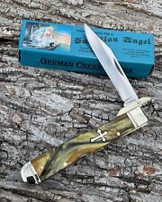 GERMAN CREEK*k GUARDIAN ANGEL SWINGUARD CHEETAH TIGER EYE SYNTHETIC KNIFE KNIVES picture