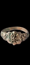 Ww1 Era Ring Unique Antique Rare Soldiers WWII Ww2 Central European Old picture