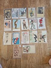 Lot of 17 Antique & Vintage Postcards Comedy Cartoon Humor Used & Unused picture