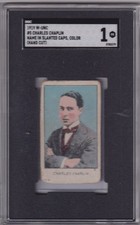 1919 W-UNC #5 CHARLIE CHAPLIN SGC 1 PR Name in slanted caps, hand cut, color picture