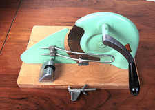 RAR vintage turquoise manual mechanical new Bread Slicer - Eastern Germany 1950s picture