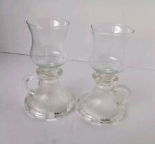 Vintage Hurricane Lamp Candle Holder Set of 2 Holders picture