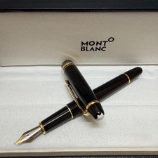 MB Meisterstück Fountain Pen Black Gold Trim with Gift Box picture
