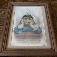 Hood's Tooth Powder Victorian Framed Artwork Reproduction Advertisement 13 X 16 picture