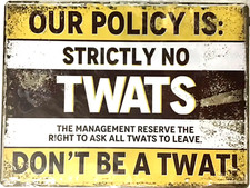 FREE SHIPPING BUY or make OFFER B4 it’s sold Funny policy 12x16 new TIN SIGN picture