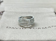 David Yurman Sterling Silver 925 Angelika 15mm Pave .67ct Diamond Ring Size 8 picture