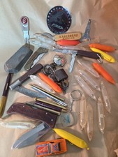 Vtg Estate JUNK DRAWER LOT Knife Lures Barware Lock Keychain Hot Wheels Variety  picture