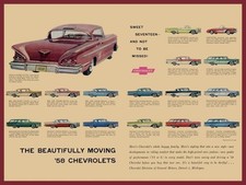 1958 Bel Air, Impala, Biscayne, Yeoman Models New Metal Sign: 12x16