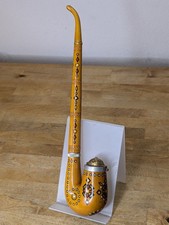 Ukrainian Hutsul Folk Art Ceremonial Smoking Pipe Inlaid & Metal Lid MCM Vtg picture