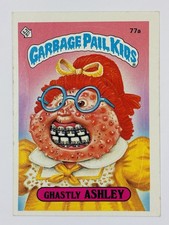 1985 Topps Garbage Pail Kids -Series 2 -Matte #77a GHASTLY ASHLEY (VG) See PICS picture