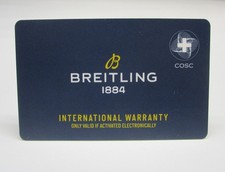BREITLING Watch Authentic Genuine Blue International Warrante COSC Cert Card picture