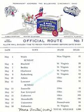 Cristiani Bros Circus Official Orig 1957 Route Card No. 7 picture