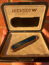 Wenger Macao 65mm Esquire Swiss Pocketknife 18 karat gold blue marble pattern picture