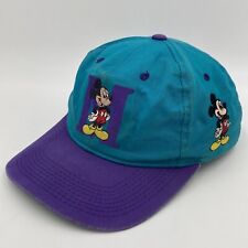 VTG 90s Mickey Unlimited Mouse Disney Teal Purple Adjustable Snapback Cap Hat picture