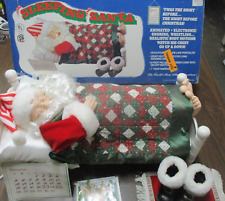 Vintage Telco Motion-ettes SLEEPING SANTA Animated Snoring In Bed 1992 With Box picture