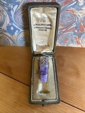 C1900 Antique French Risler Carre Vermeil Gold Diamond Pearl Wax Seal BROKEN picture