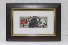 JEAN-MICHEL BASQUIAT SIGNED  One Dollar Bill WITH FRAMED IN GOOD CONDITION picture