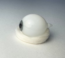 Antique German hand-blown human prosthetic glass eye.  Full eyeball.  Blue. picture