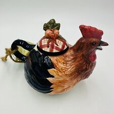 Tracy Porter Stoneware Rooster & Carrots Tea Pot 5in Stonehouse Farm Collectio picture