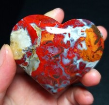 TOP 71G Natural Warring State Red Agate Heart Stone Collection Specimen QCC165 picture