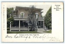 1909 Residence Mrs. Moore North Side Greetings South Haven Michigan MI Postcard picture