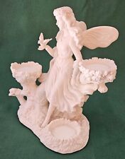 Vintage  PARTYLITE Retired 9 In  Bisque Porcelain  Fairy Butterfly Votive Holder picture