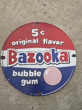 VINTAGE BAZOOKA BUBBLE GUM PORCELAIN SIGN GAS STATION CONVENIENCE STORE SIGN12