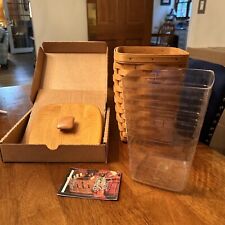 Longaberger 2000 Tall  Spoon Basket, Protector & New In Box Lid picture