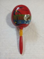 Vintage Mexican Folk Art Maraca Hand Painted Cozumel picture
