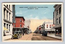 Galveston TX-Texas, Market Street, Advertising, Vintage Postcard picture