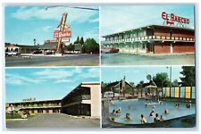 c1950's El Rancho Motor Lodge East Rock Springs Wyoming WY Multiview Postcard picture