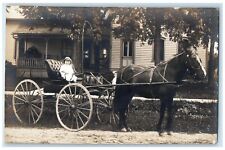 1913 Lawrence Rusch Reedsville Wisconsin WI Horse Carriage RPPC Photo Postcard picture