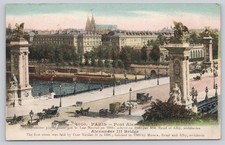 Vintage Paris Pont Alexandre III Bridge Postcard 1900 Czar Nicolas II Era France picture