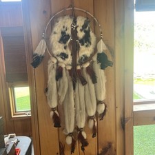 VTG Huge 33x15” Native American Dream Catcher Mandala Art, READ DESCRIPTION picture