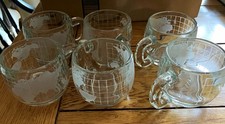 Lot of 6 Vintage Nestle 3” Glass World Coffee/Tea Mugs picture