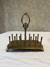 Vtg Solid Brass Letter Holder Ornate Decor Patina picture