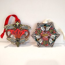 Studio Art Tile Ornaments/Wall Art (2) Insects & Flowers Aloe Tile Works Texas picture