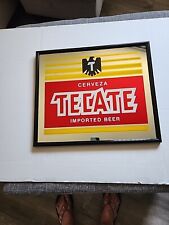 1997 Mirrored Tecate Beer Bar Sign Vintage picture