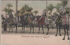 Postcard Caravan Egypt People Riding on Camels  picture
