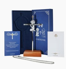 Baptism Gift for Baby Girl 7 Inch Stainless Steel Cross - Thoughtful Keepsake picture