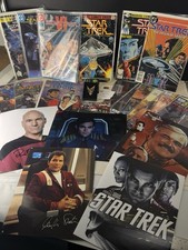 Vintage STAR TREK COLLECTIBLES Lot with 24pcs. Badge, Comics, Autographs, More picture