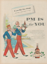 1955 PM Whiskey If You Like Fine Things Pool Side Gift Vintage Print Ad picture