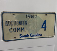 Vintage South Carolina Auctioneer Commission 1987 License Plate