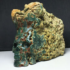 503g Natural Crystal Mineral Specimen. Grape Agate. Hand-carved The Skull.QB picture