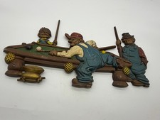 Sexton Vintage 1971 Wall Art Hanging #792 Men Shooting Pool Billiards Cast Iron picture