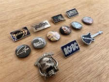 Vintage 1980s Rock & Heavy Metal Clubman Pin Badges / Buttons Bundle - Lot of 13 picture