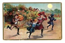 c1906 Tucks #183 Halloween Postcard Children Playing, JOL picture