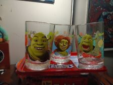 McDonald's Dreamworks 2007 Shrek the Third Glass Collector's Cup Set Of 3 picture